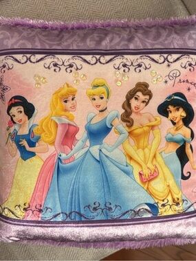Disney Princess Pillowcase - Purple, Pink, Blue, Yellow